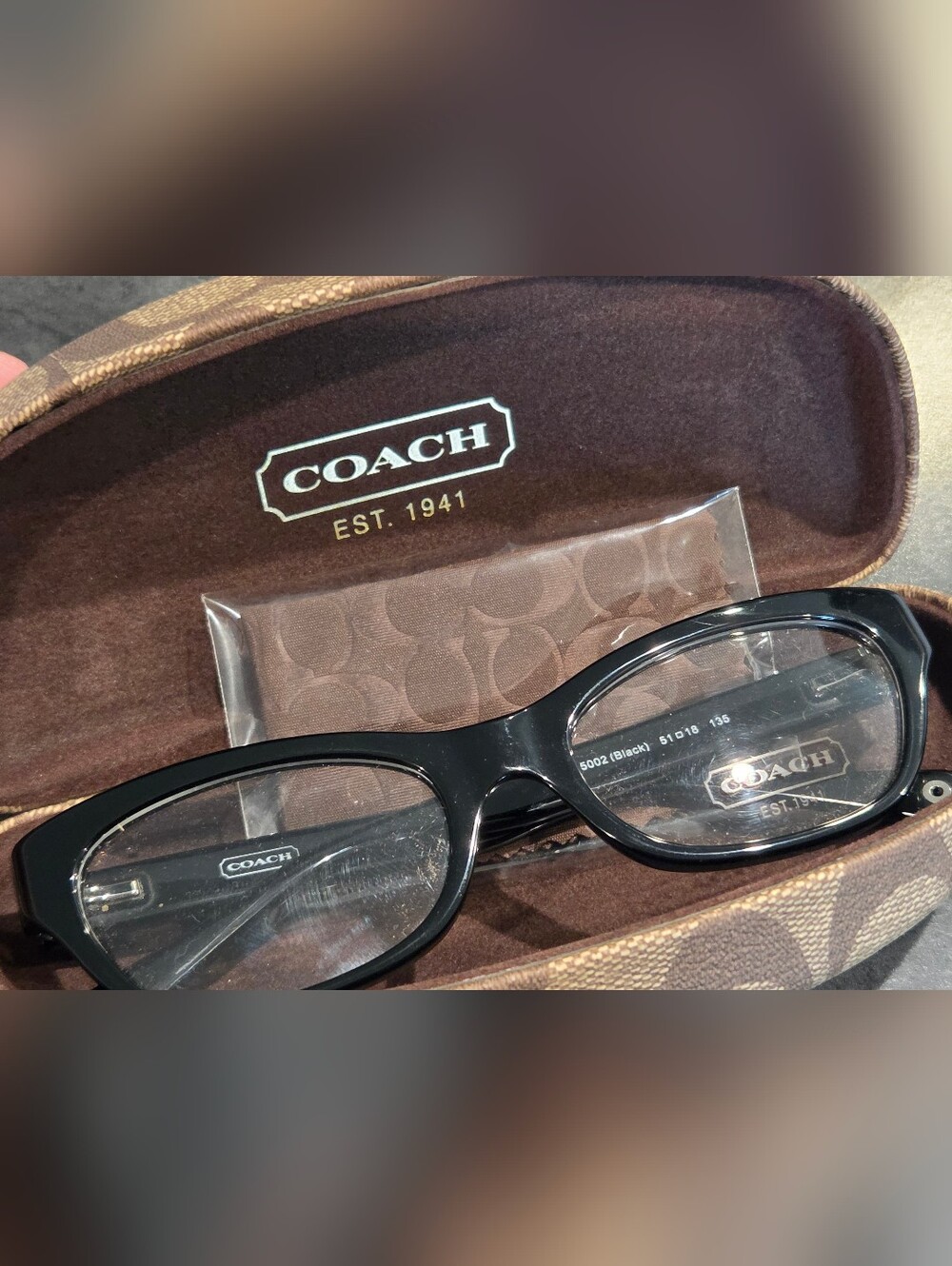 Coach Black Women's Glossy Oval Eyeglass Frames